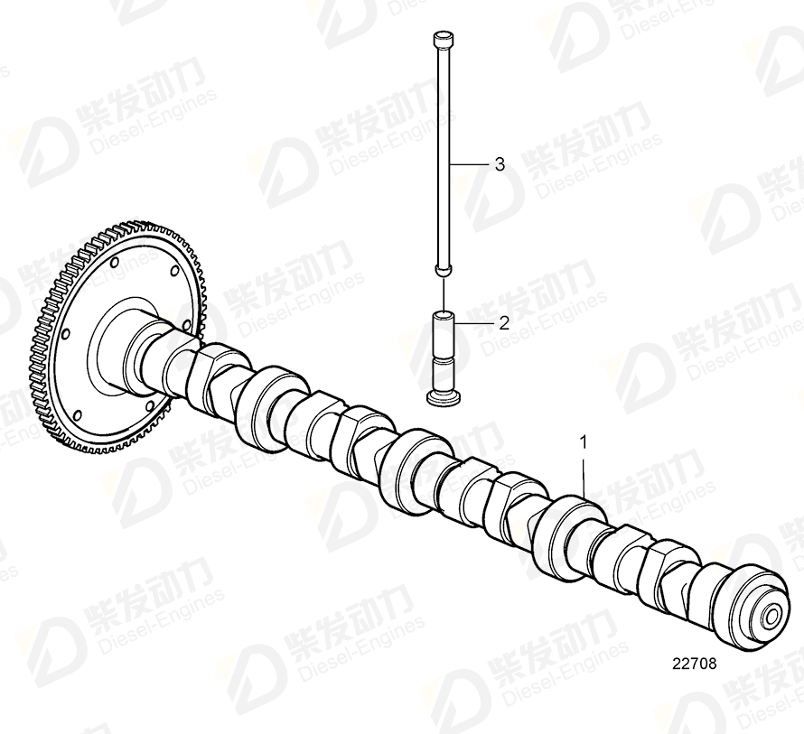 VOLVO Camshaft 22216563 Drawing